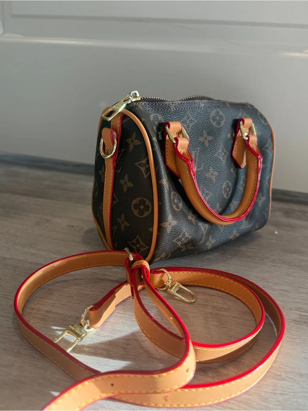 Classic Monogram Mini Satchel in Brown and Tan